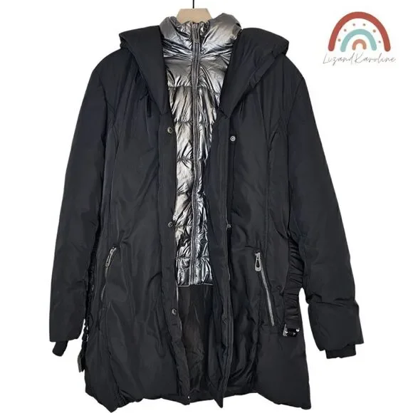 New! Noize Ariana Parka Insulated Puffer Belted Hooded Jacket NWOT - Picture 9 of 16